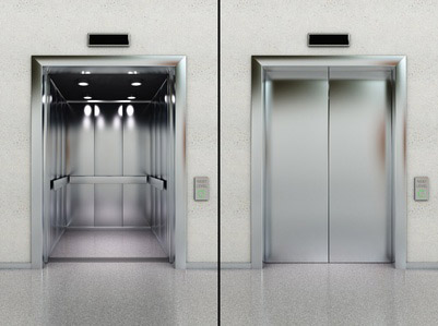 stainless elevator doors
